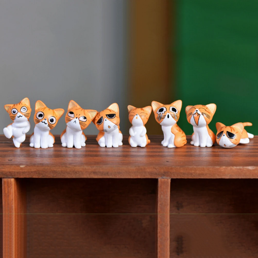 8 шт Kawaii cheir Cat миниатюрная фигурка сказочные миниатюрные фигурки японского аниме детская фигурка мир фигурки