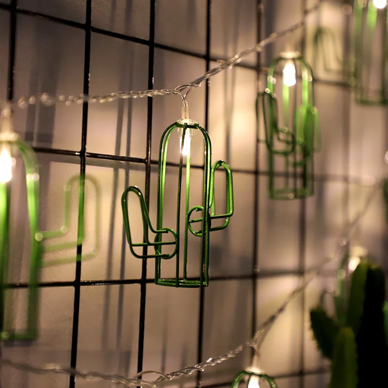 Романтическая гирсветильник да занавеска с зеленым КАКТУСОМ 3 м 20