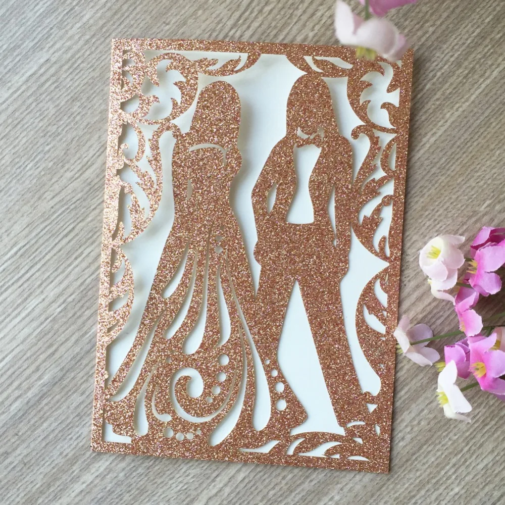 

40pcs/lot Delicate Carved Pattern Customizable Invitations Card Event Party Supplies Anniversary Celebration Wedding Card