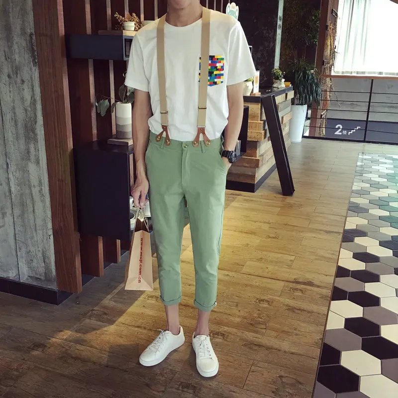 Модный мужской комбинезон в стиле хип хоп армейского зеленого цвета крутые