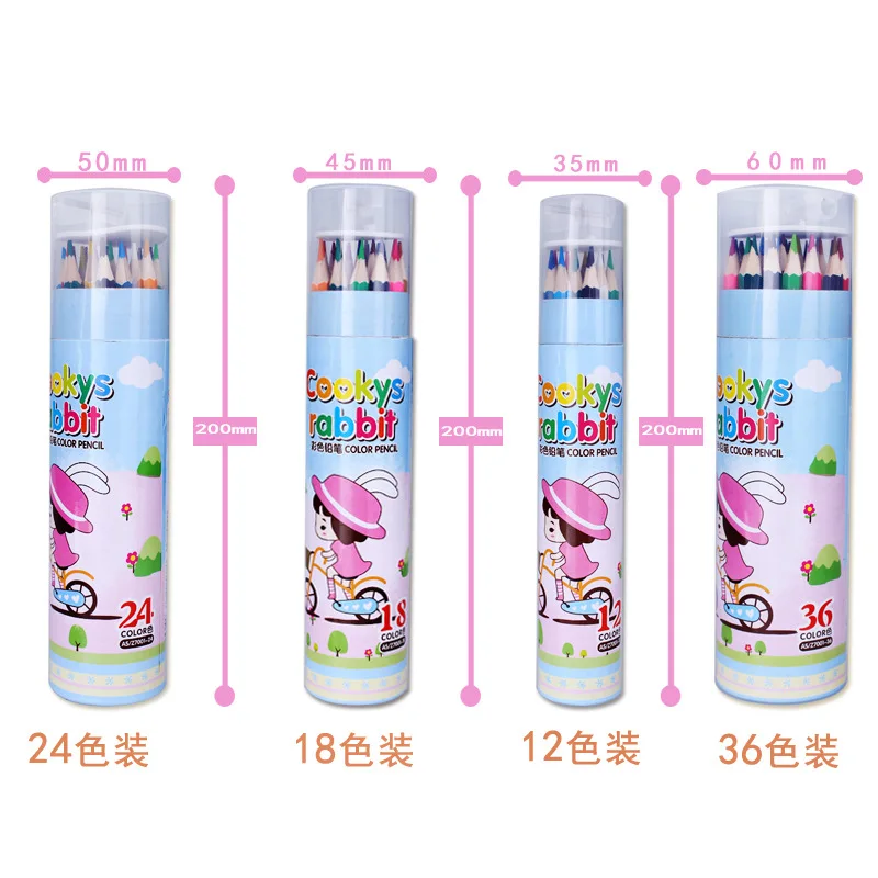 Школьные Профессиональные цветные карандаши для рисования в бутылках 24 цвета 36