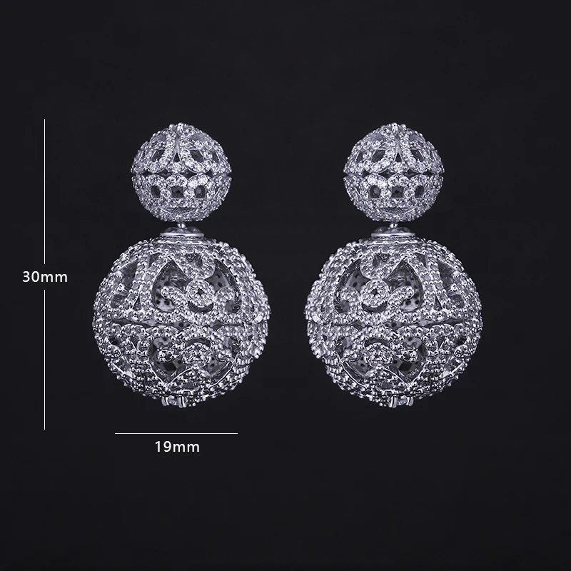 Девушка очень высокое качество Мода Посеребренная спереди назад двойной Циркон