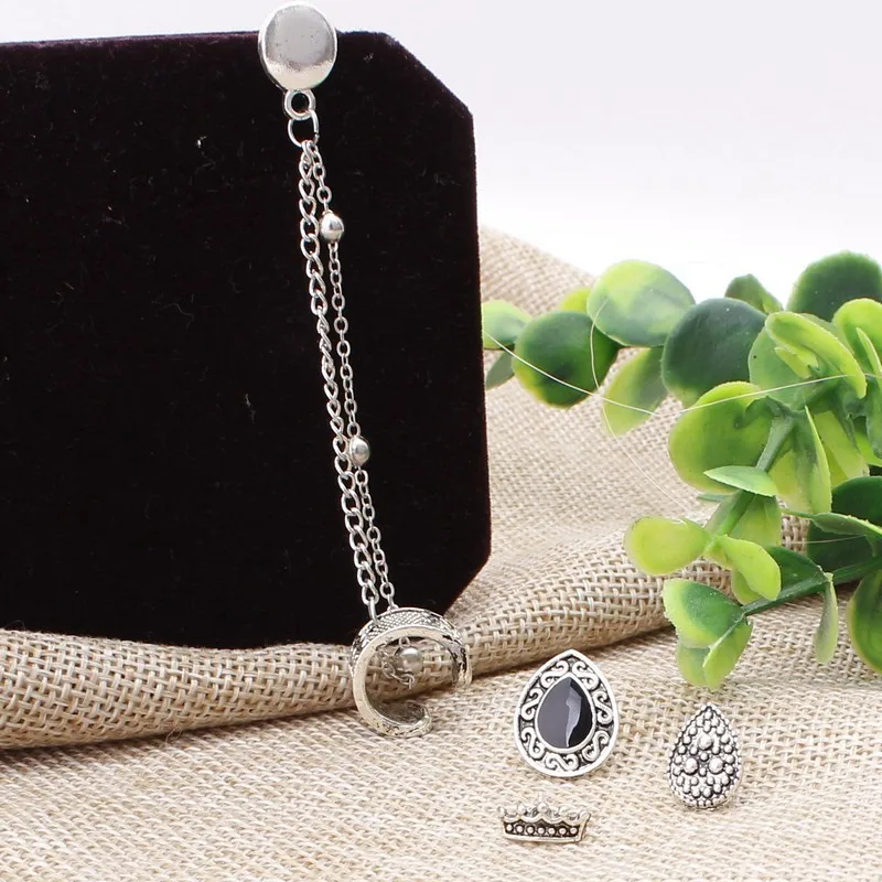 Женские серьги в стиле панк M MISM набор из уличных серег и черных кристаллов 4