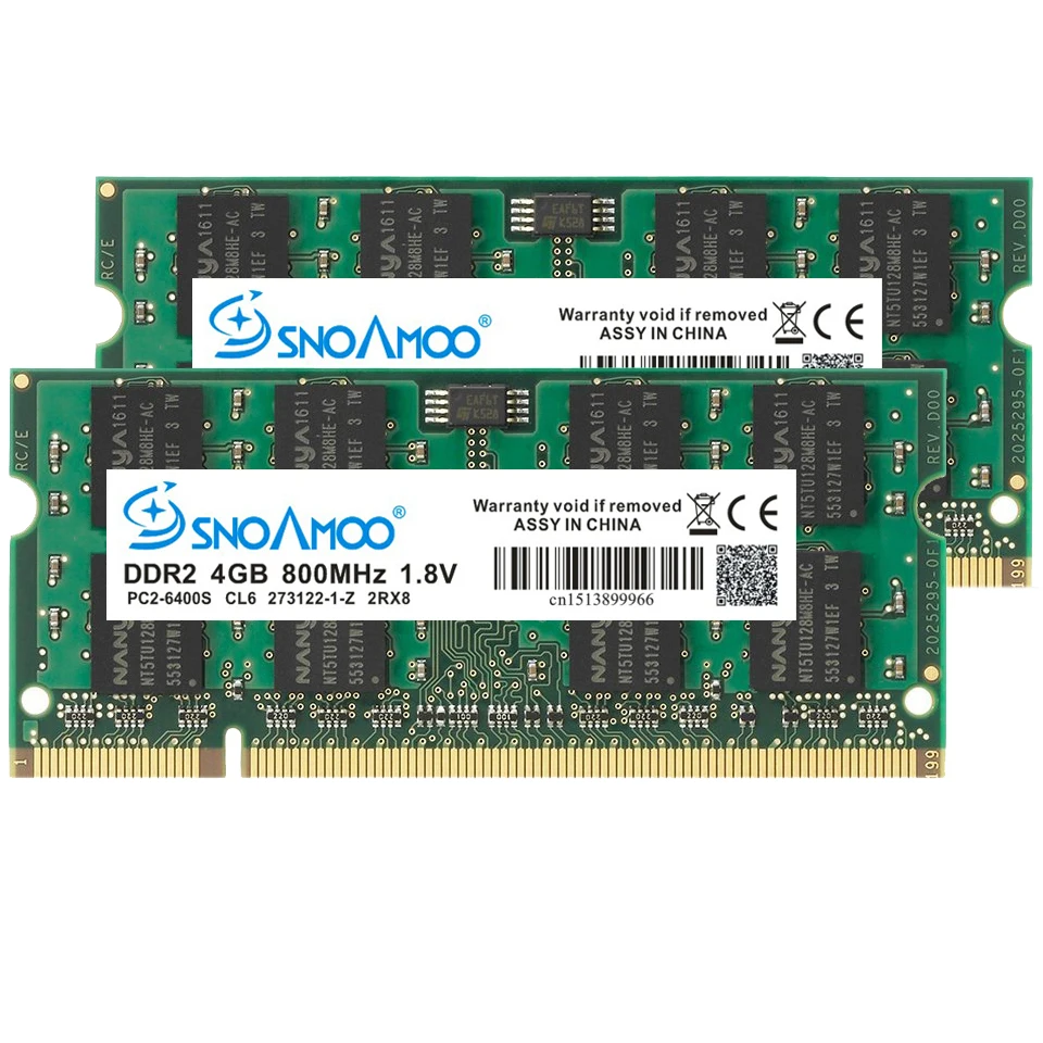 SNOAMOO ноутбук РАМН DDR2 4 ГБ 667 мГц PC2 5300S 800 6400S 200Pin 1 2 DIMM Тетрадь памяти пожизненная