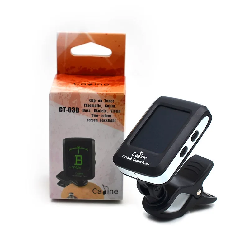 

New Caline CT-03B Multifunctional Electric Acoustic Guitar Tuner Digital Tuner LCD Clip-On Chromatic Guitar Bass Ukulele Violin