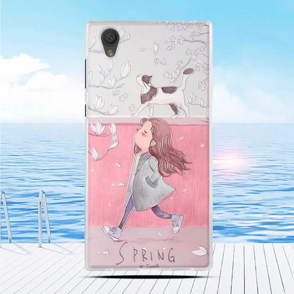 Чехол для Sony Xperia L1 E6 G3312 G3313 мультяшный 3D рельефный чехол с цветочным принтом