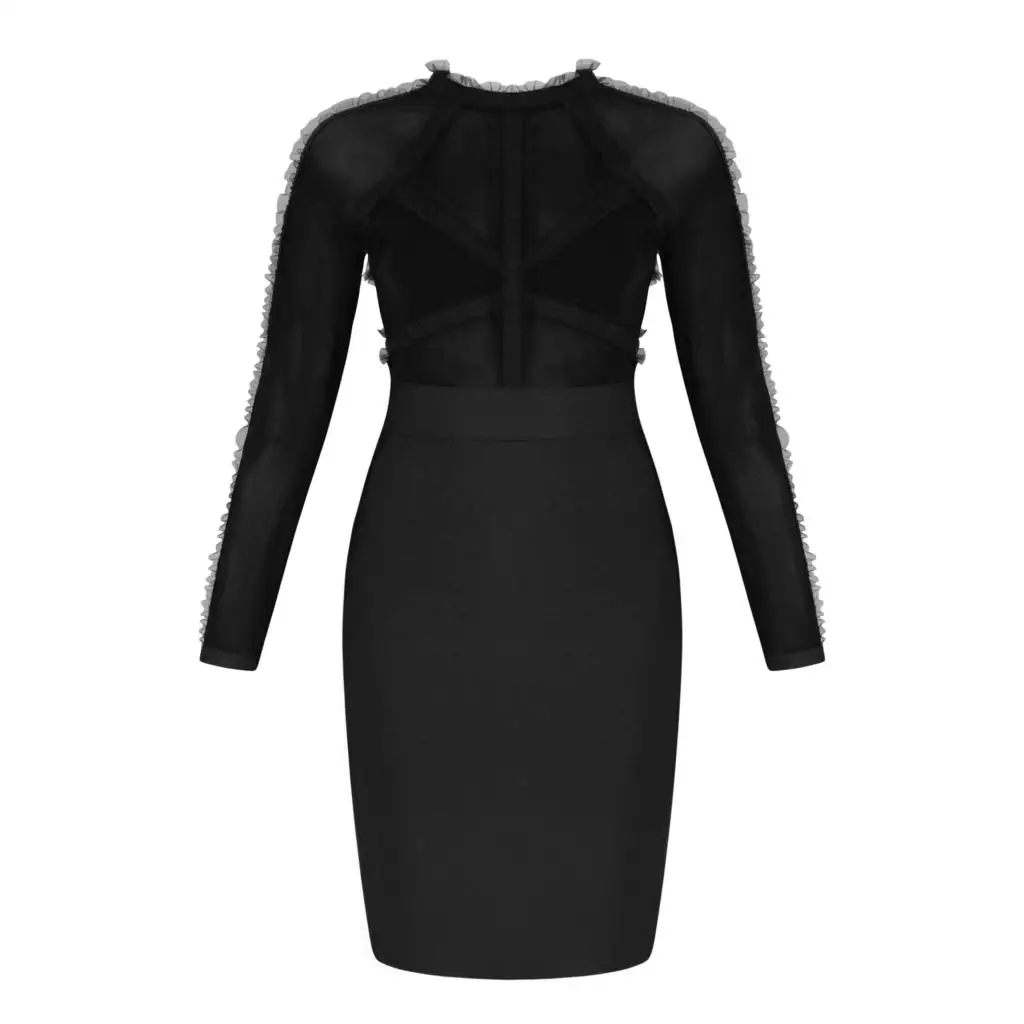 Deavogy 2018 Новый Vestido Для женщин пикантные сетчатые Лонгслив район Эластичный бинт