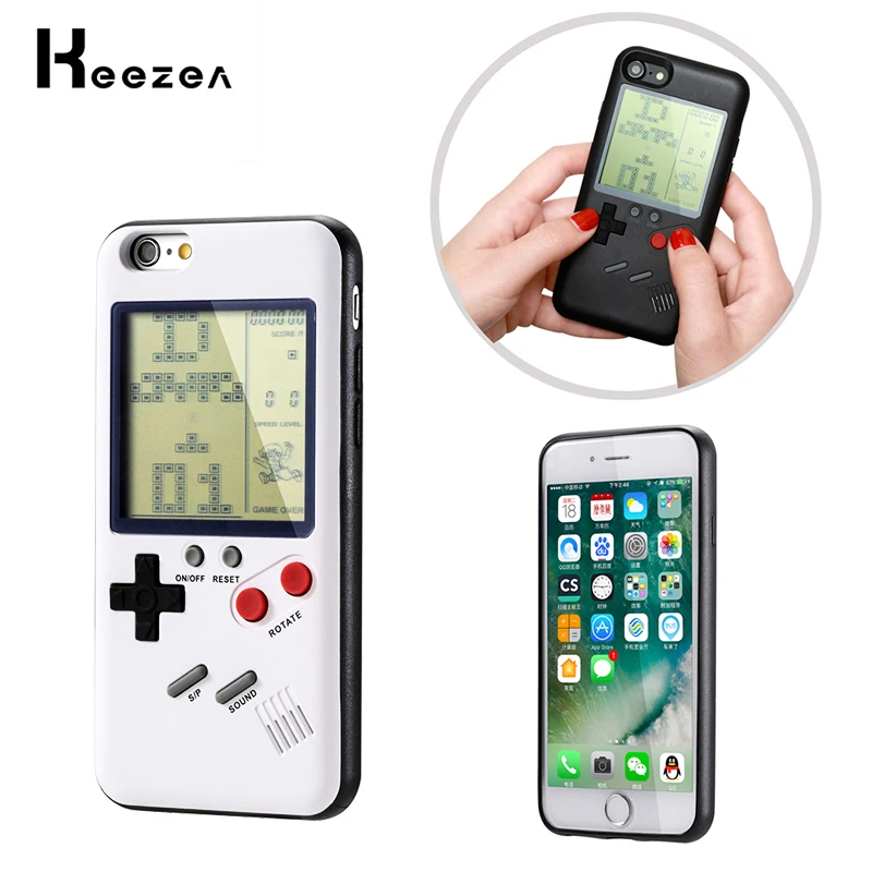 Keezea Game boy тетрис чехол для iPhone X 8 7 6 классический Gameboy консоли чехол Защитный чехол для X 8 8 P 7 7 P 6 Установлены случае