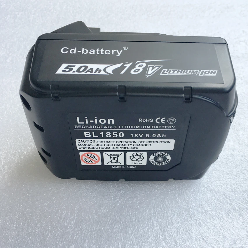 Замена 18V 5 0 mAh 6 литиевые электроинструменты батарея светодиодный дисплей