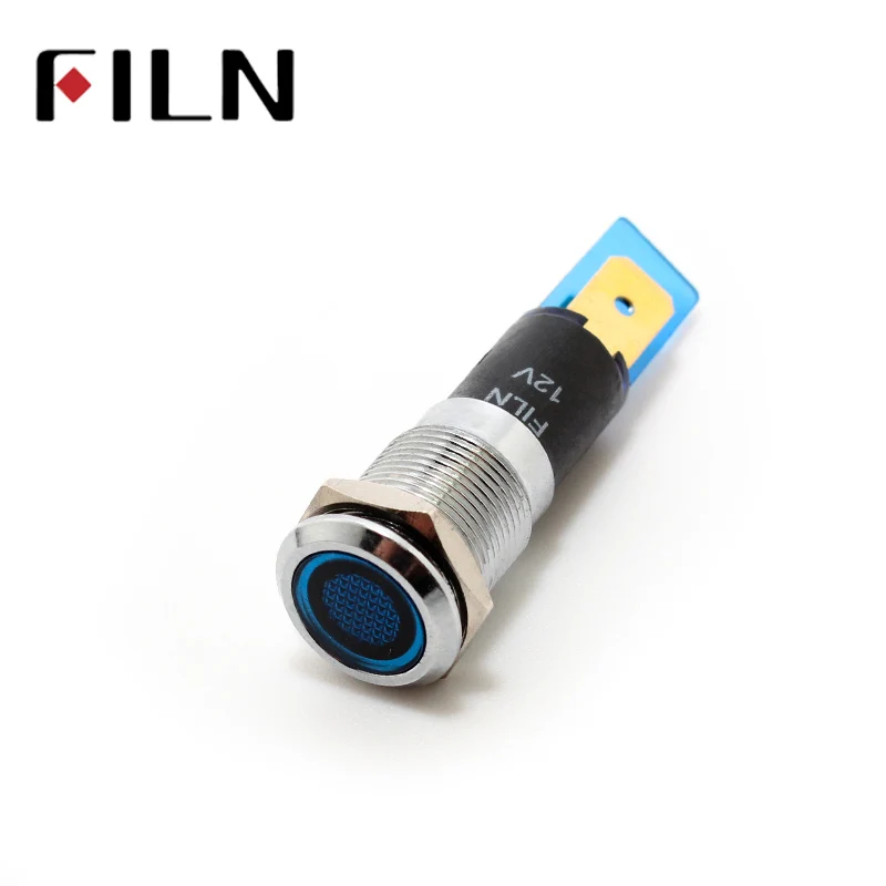 FILN FL1M-12FJ-1 Мини Металл красный желтый зеленый 6В 48В 110В 220В 12В Пилотная лампа с