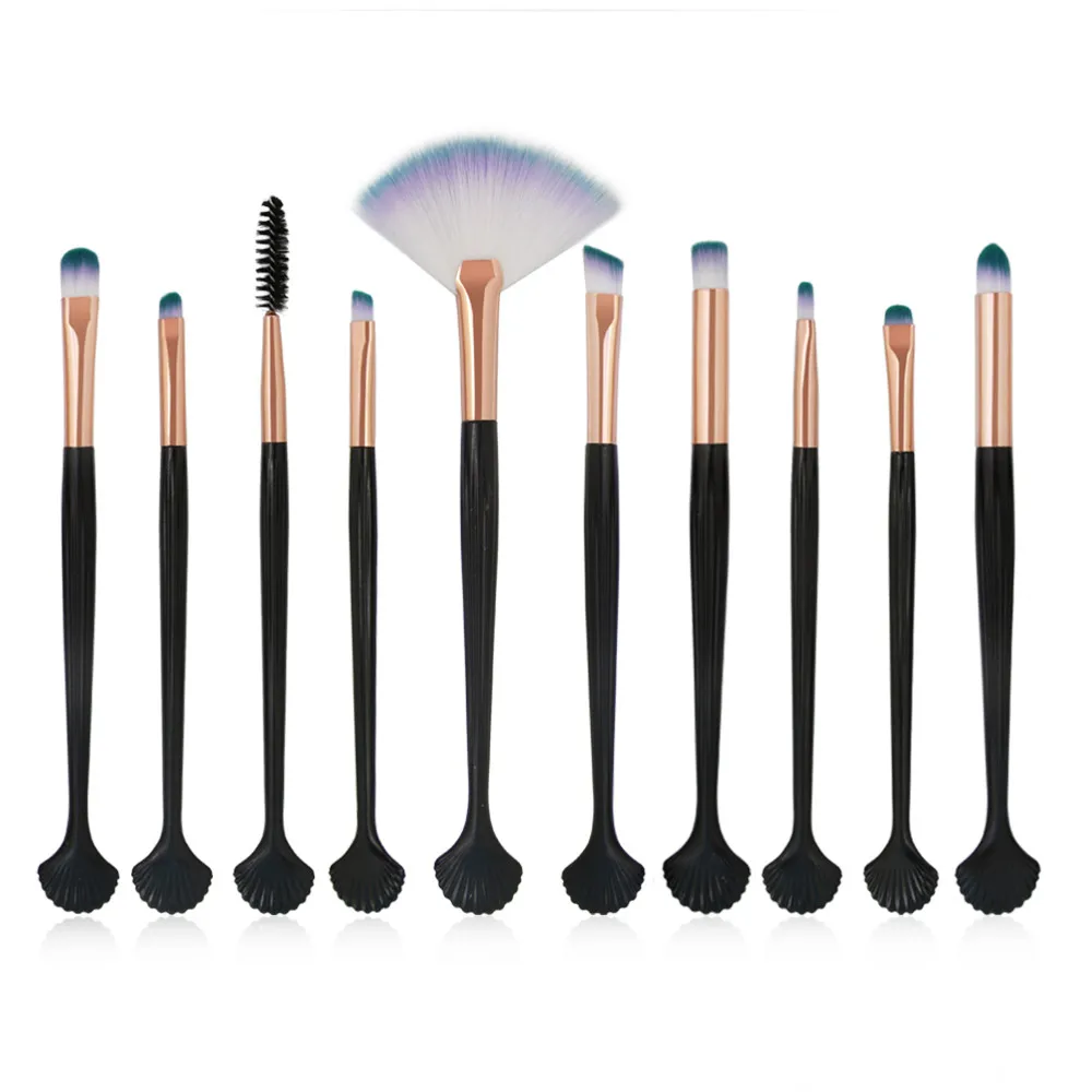 2018 Новое поступление косметические кисти 10 шт. основа для макияжа русалки тени