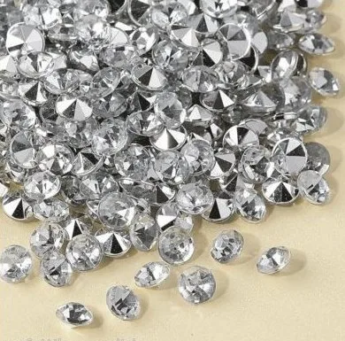 1000 pcs / lot 8mm ( 2 Carat ) Silver Color Acrylic Diamond Table Scatter Confetti Wedding Favor Diamond Confetti decoration