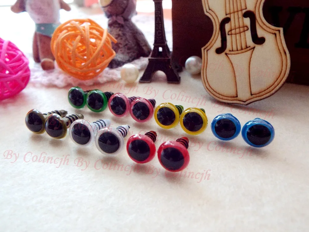 

70pairs mixed size/ color safety eyes for amigurumi teddy bear 4 sizes 7 colors can be choose 8mm/9mm/10mm/12mm