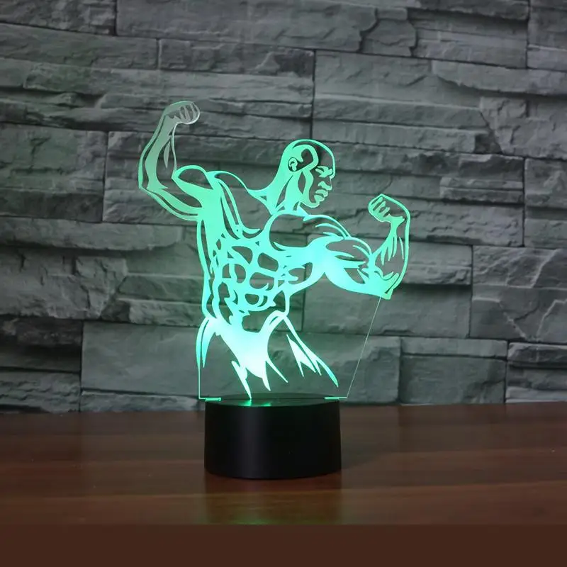 Светодиодные лампы для фитнеса акриловые 3d светильники с 7 цветными пультами