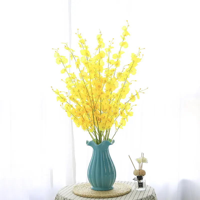 Erxiaobao 5 шт./лот желтые искусственные цветы Oncidium розовые фиолетовые шелковые