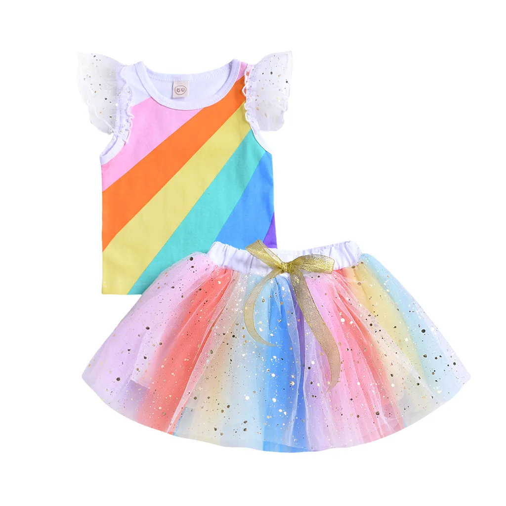 LONSANT/детский укороченный топ и юбка для маленьких девочек Комплект с рукавами