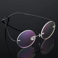 round rimless eyeglasses frame optical alloy prescription eyewear glasses frame for men and women eye glasses