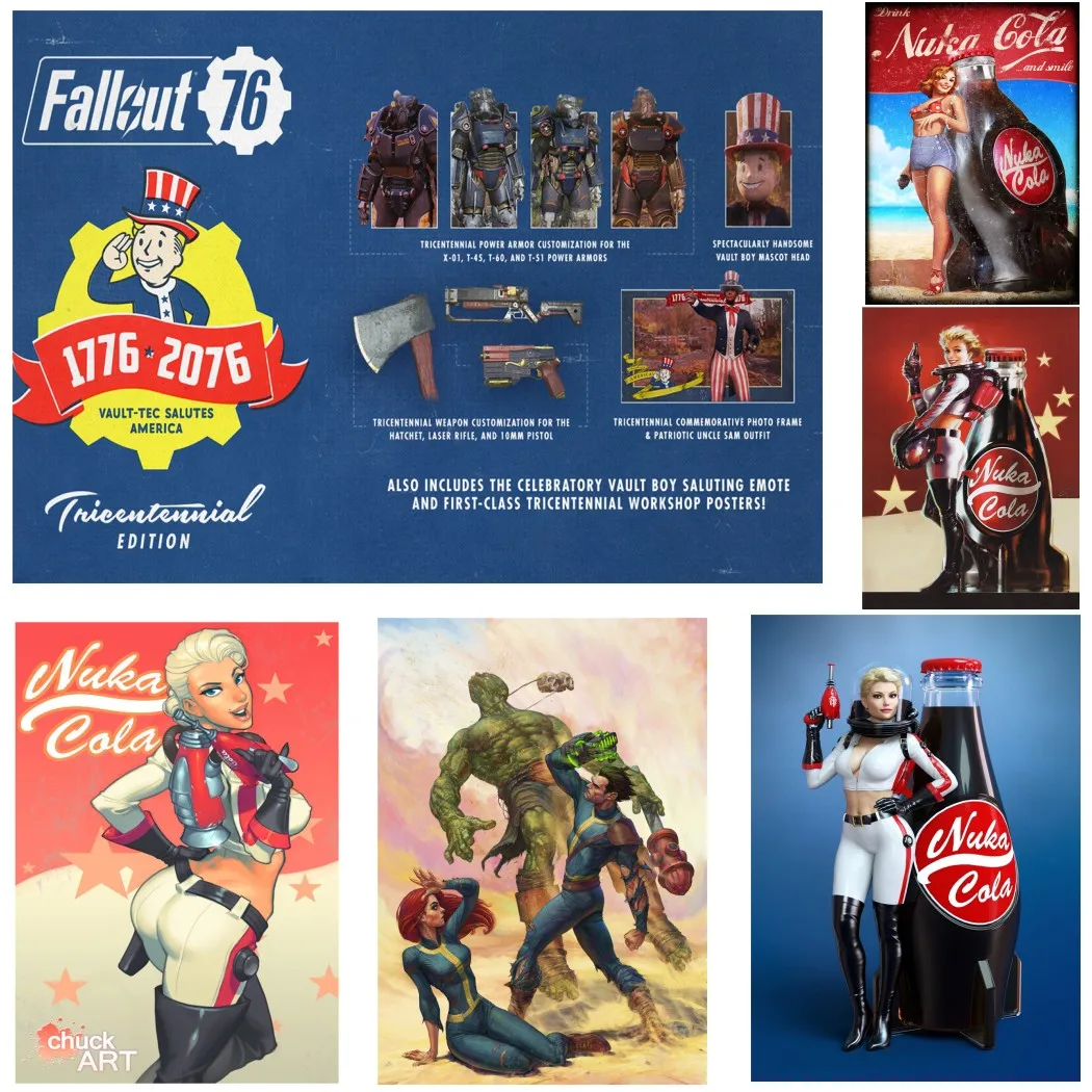 Новинка постеры Fallout 76 винтажные высококачественные настенные наклейки с белым