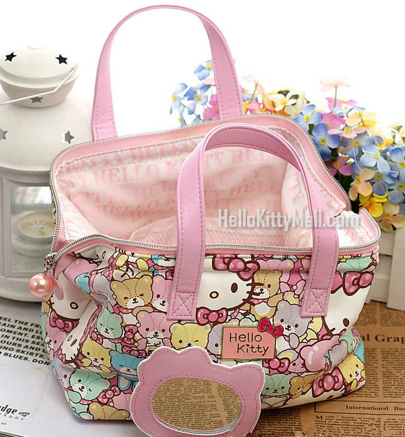 Бесплатная доставка модные сумки с ручками hello kitty из высококачественной