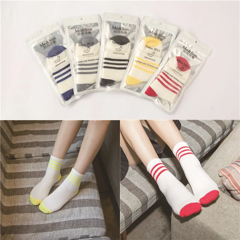 10 Пар/лот 2016 улица Новый все матч осень поэзия есть три полосы в трубке носки