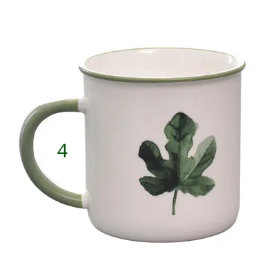 mug 4 CFen A's керамическая чашка Молоко чай Кружка зеленое растение ручная роспись кружка для воды подарки на день рождения 1 шт - Цвет: mug 4