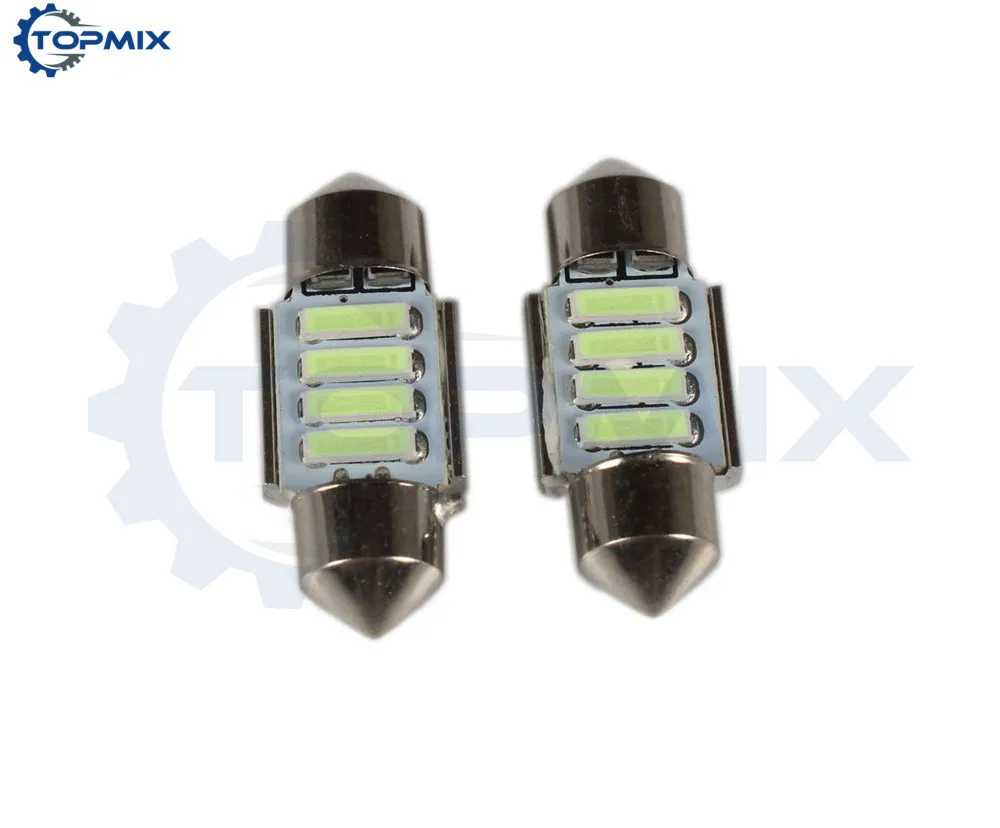 10 шт./лот супер яркие 31 мм 7020 festoon SMD 4LED Canbus безотказные Автомобильные светодиодные