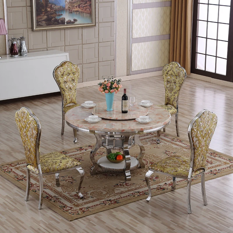 Louis fashion Dining chairs Fashionable cloth in high-end hotels Simple dining room stainless combination