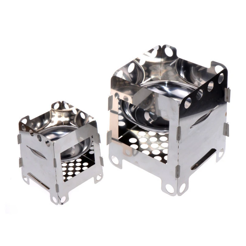 Camping Firewood Stove Alcohol Burnners Outdoor Portable Stainles Steel Picnic Split Stoves With Storage Bag Tray | Спорт и
