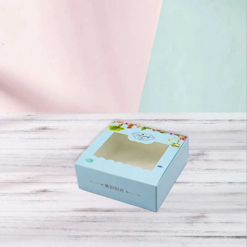 Новый стиль 13 5x7x4 см happy time bule коробка для печенья с прозрачным окном 10 шт./лот