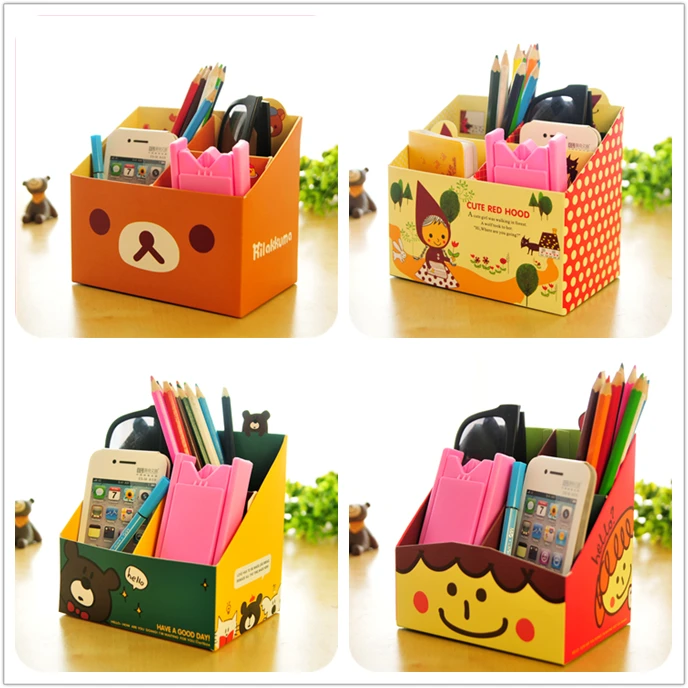 Бумажная настольная ручка сделай сам коробка для хранения мелочей косметика