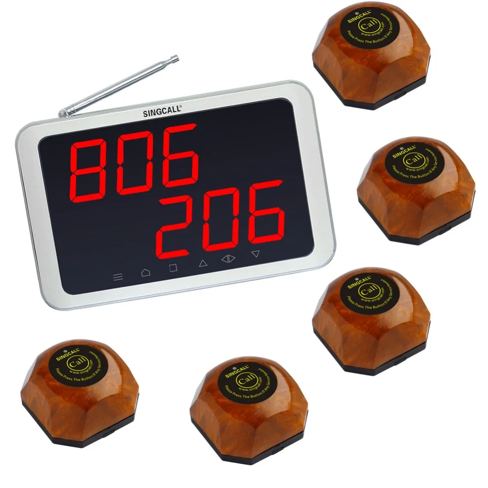 SINGCALL самая дешевая беспроводная пейджинговая система 5pcs Настольные звонки APE560 и