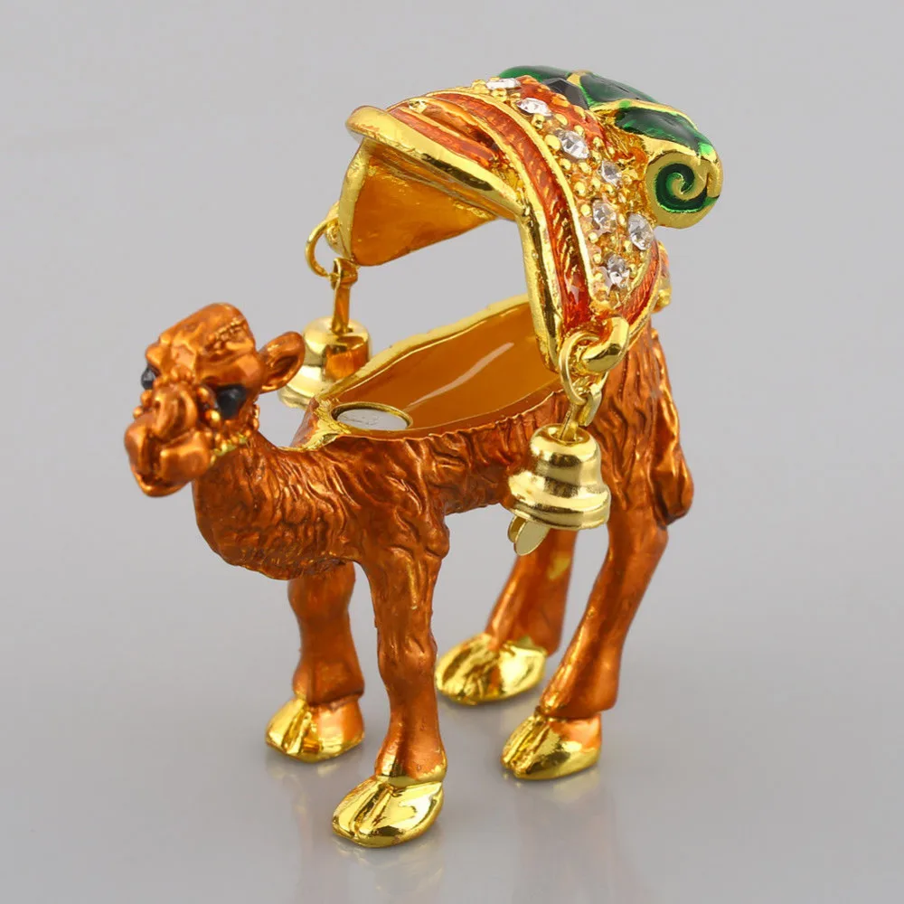 Металлическая Милая шкатулка с кристаллами в виде верблюжьего верблюда кольцо