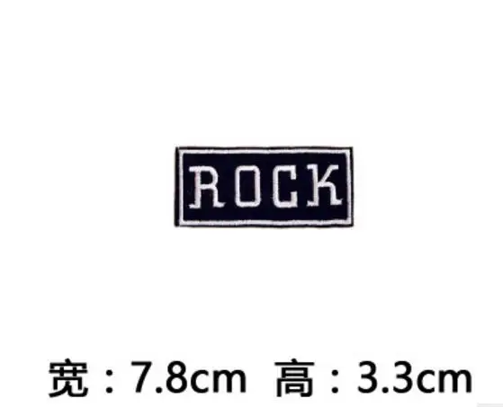 Rock 1 шт., черные нашивки с вышитыми буквами в стиле милитари, якорь, звезда, нашивки для одежды, нашивки, нашивки, армейские наклейки - Цвет: Rock
