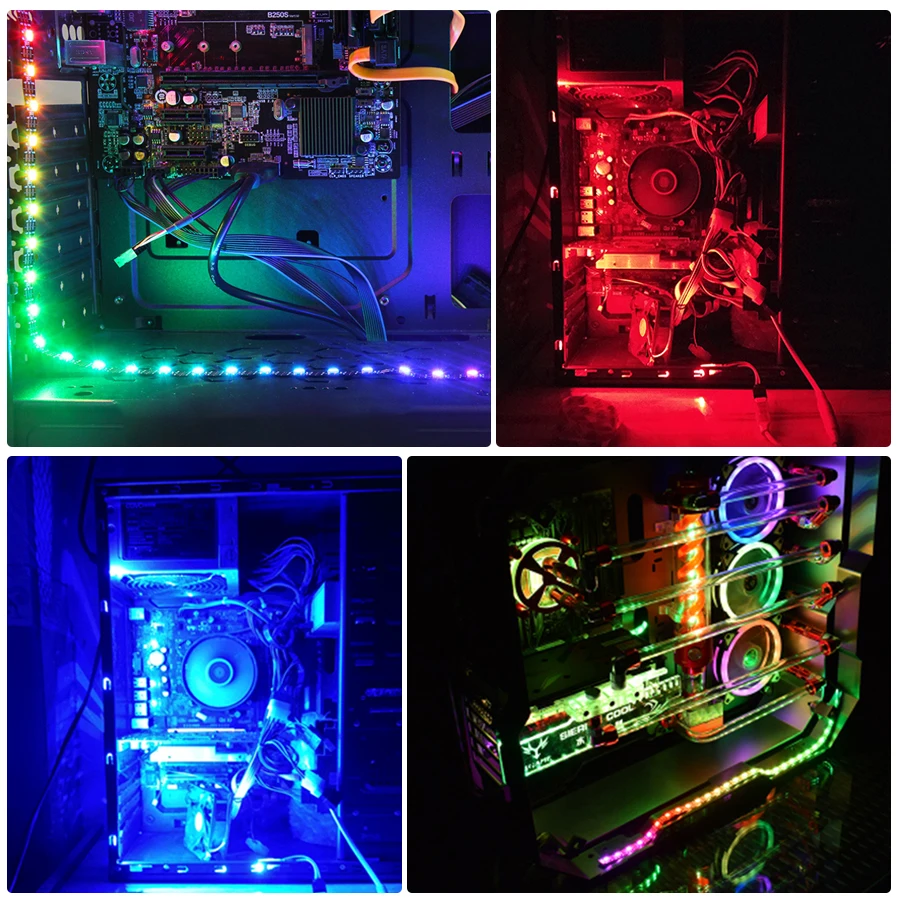 Интерфейс питания Foxanon SATA Светодиодная лента RGB светильник м 2 3 4 5 12 В постоянного