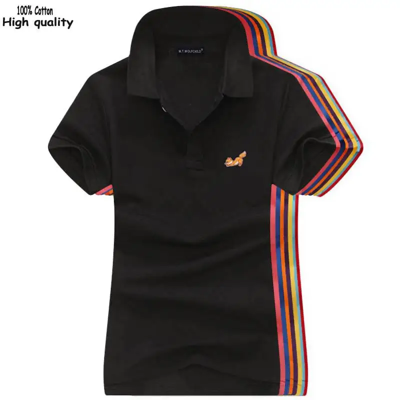 Женская рубашка-поло с коротким рукавом из натурального хлопка | одежда