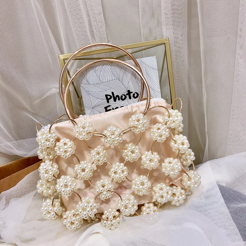 Женская вечерняя сумка клатч с бусинами и жемчугом|Сумки-тоут| |