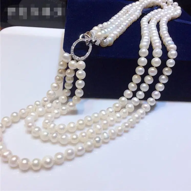 Ожерелье из белого жемчуга 8 9 мм 18 дюймов|pearl necklace|white pearl necklacenecklace necklace |