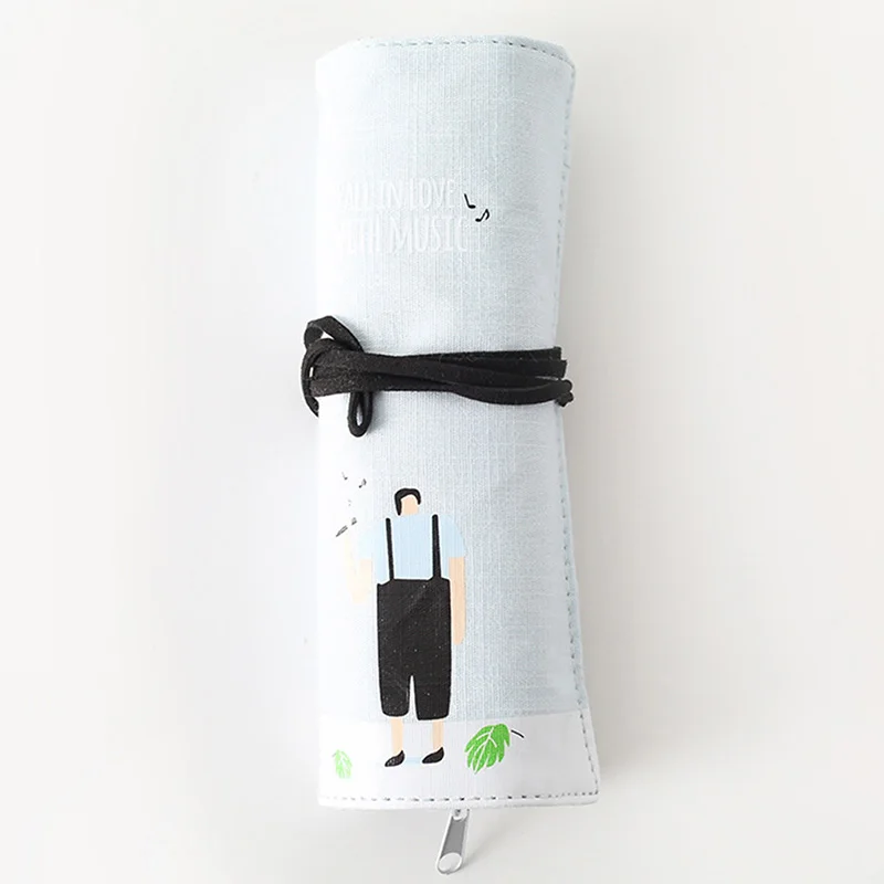 1 шт милый школьный пенал из хлопка и льна Pencilcase мультфильм Roll Pencial сумка для мальчиков и девочек канцелярские принадлежности для карандашей