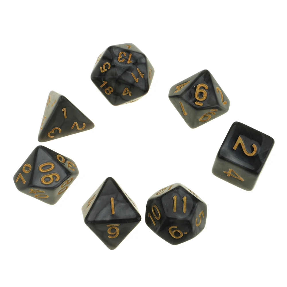 7 шт./компл. D20 D12 D10 D8 D6 D4 многогранные игральные кости игрушки подарок