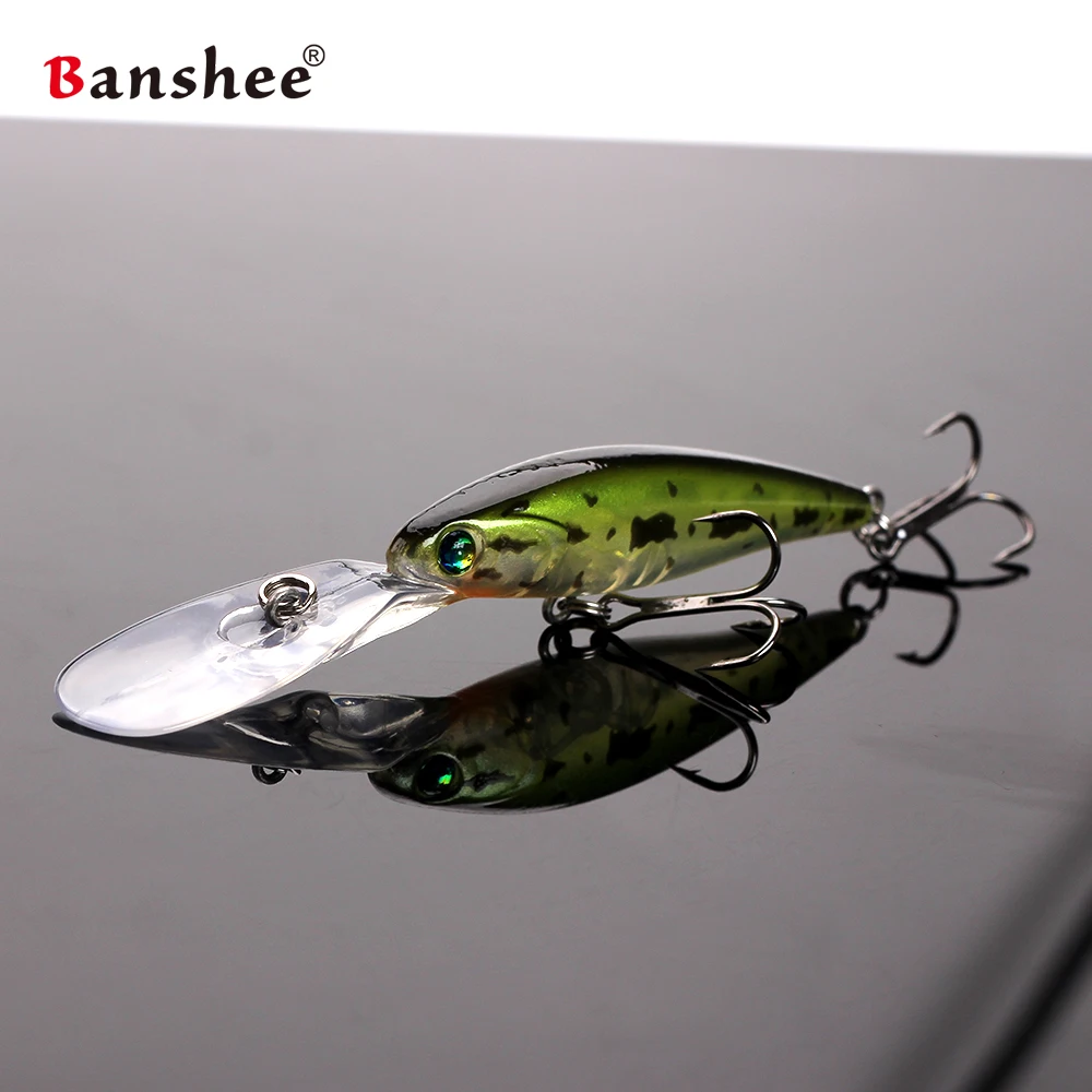 Banshee 65mm 5.8g Jerkbait Lure Deep Diving Wobblers For Pike Perch Black Minnow Crankbaits Fishing Lures Hard Bait For Floating