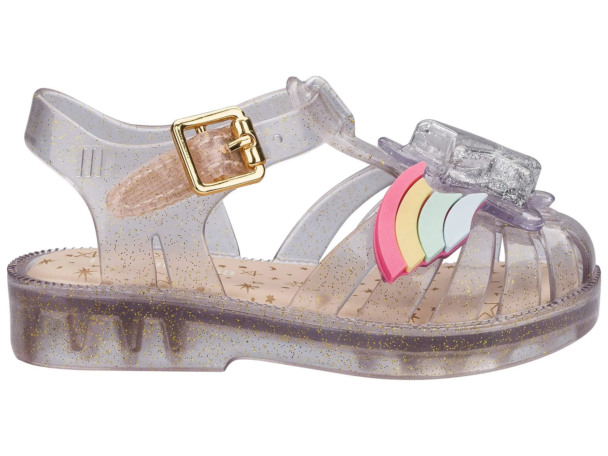 Clesr Мини Мелисса новые летние девушки детские сандалии, обувь Melissa радужные сандалии обувь для девочек; обувь принцессы; удобная пляжная обувь - Цвет: Clesr