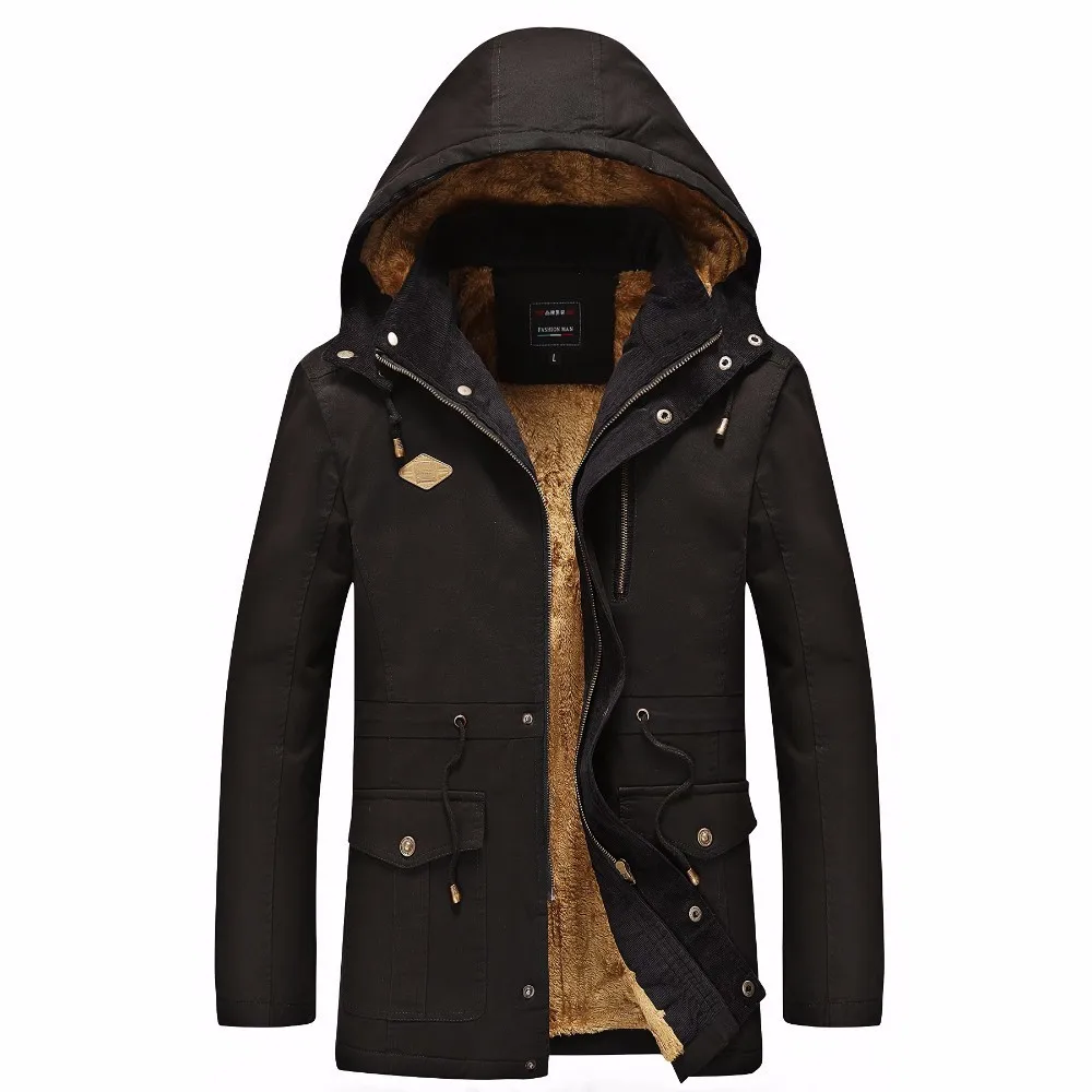Мужская Флисовая Куртка на пуговицах с карманами и поясом молнии|male coat|black mens