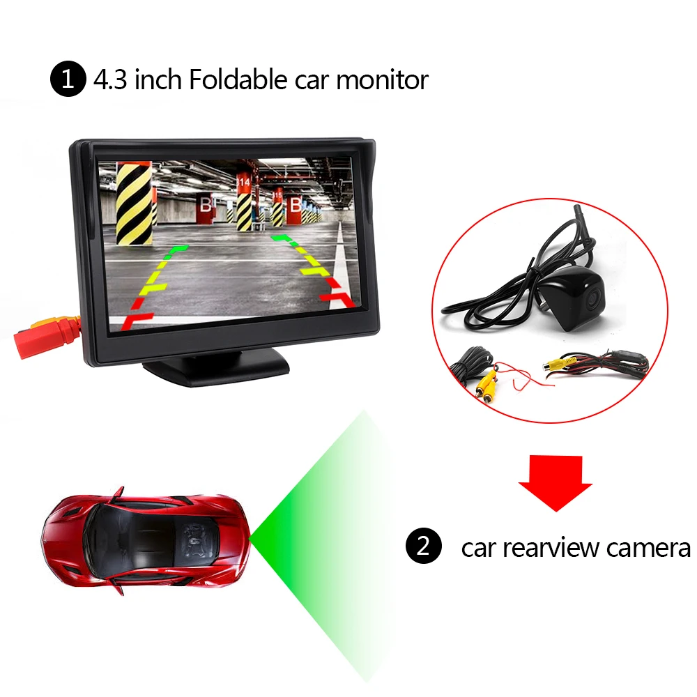 KEELEAD 4," TFT lcd цветной монитор заднего вида+ металлический цветной IP68 Водонепроницаемая камера заднего вида
