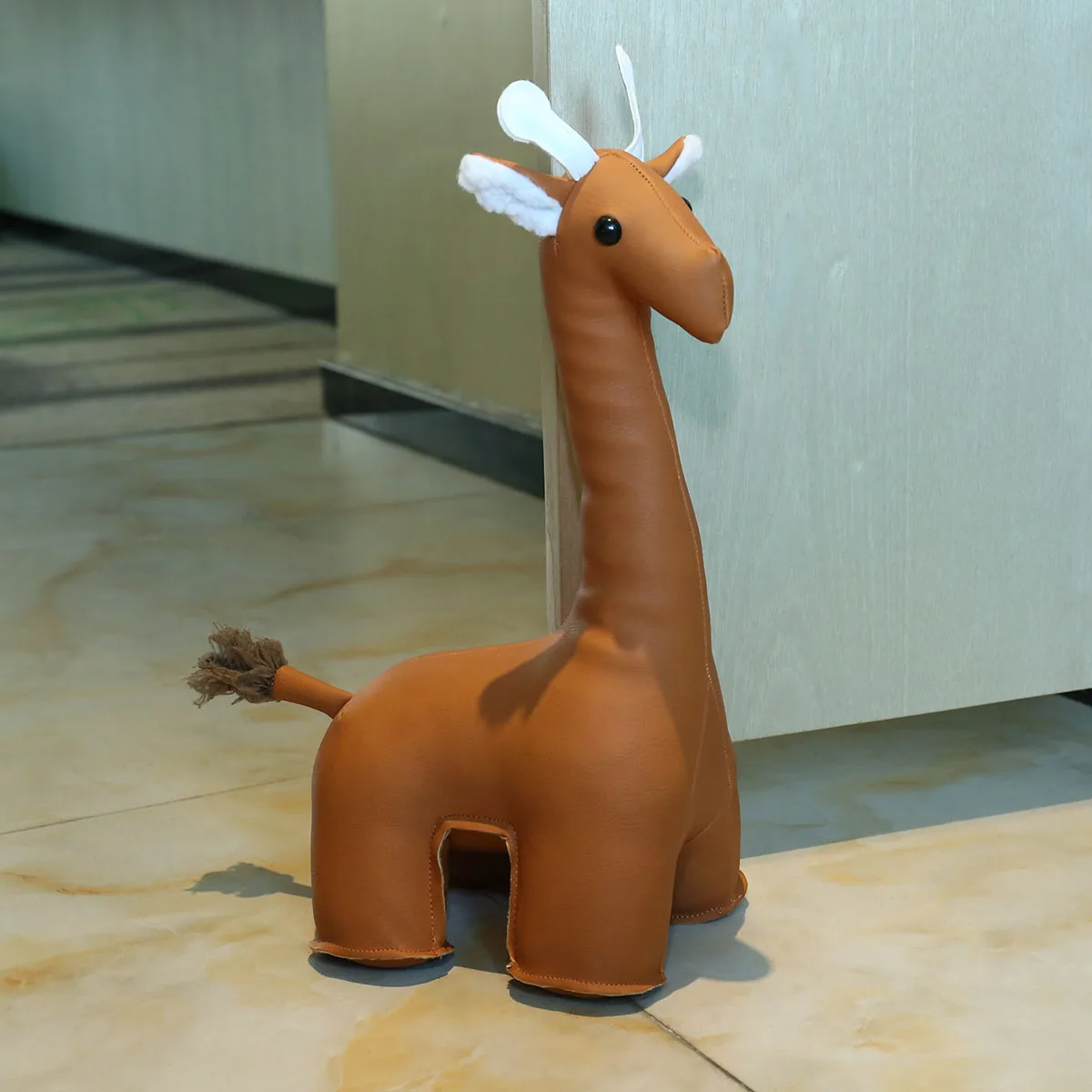 Tooarts кожаный Жираф Bookend зверушки в подарок украшение дома забавные игрушки животные спальня дверной ограничитель для ванной фигурка животного
