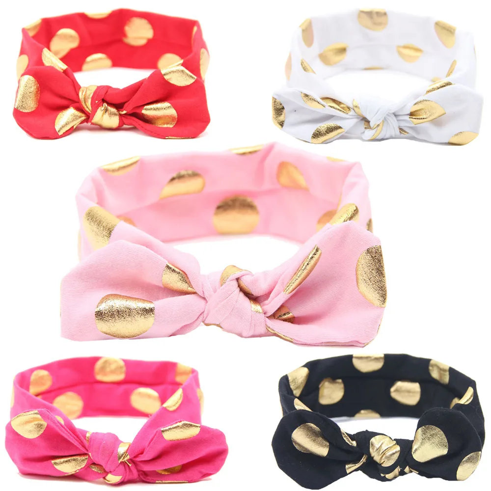 

baby headband girls children elastic hair bands Dot Cotton rabbit ears Turban Headband knot headwrap baby girls hair accessories