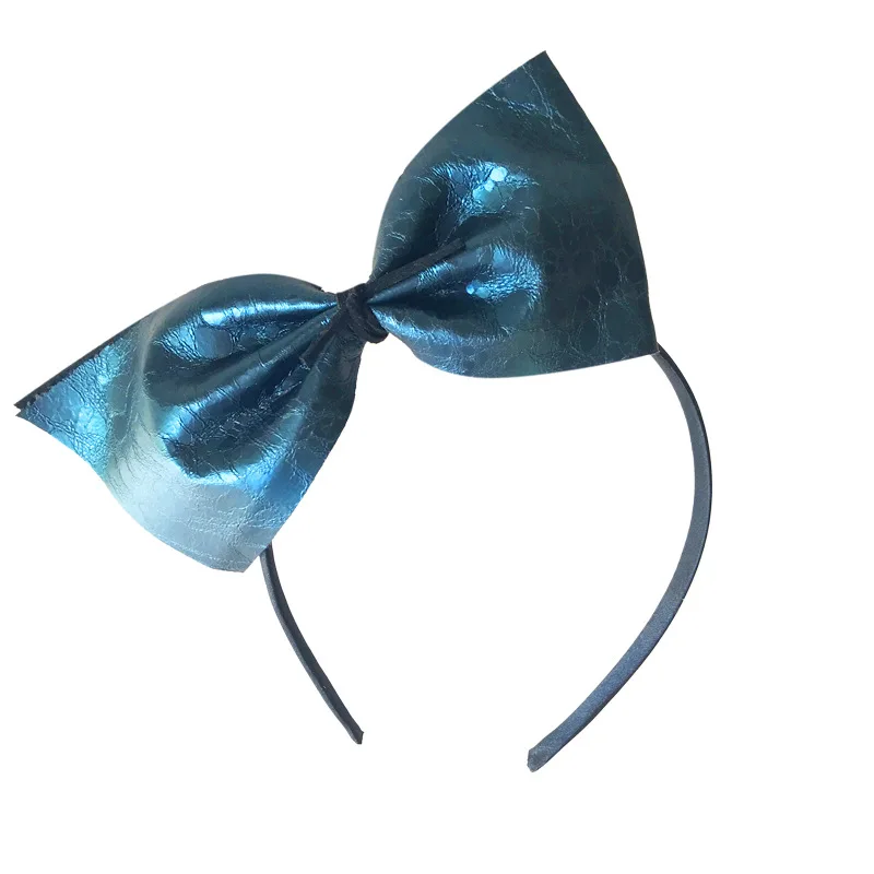 Модный плиссированный бант 10 шт./лот аксессуар из искусственной кожи с большим