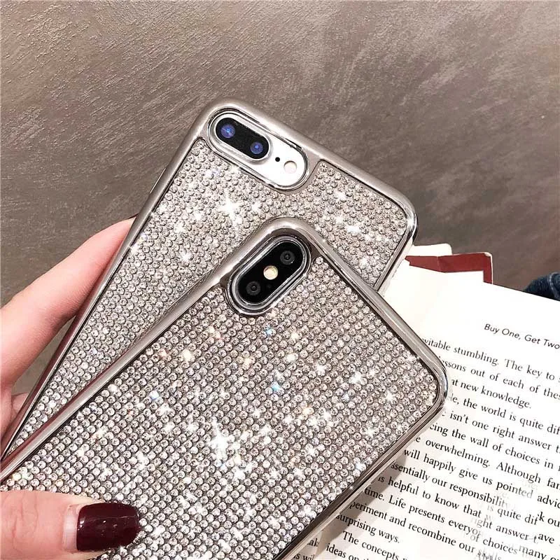 JIBAN New Luxury Rhinestone Phone Case for Iphone X Mobile Shell XR Trendy XS XSMAX 7P 6 6s Soft 8plus |