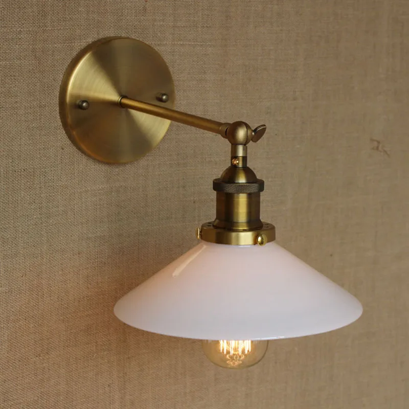 Классический белый стеклянный абажур настенный светильник для гостиной ванной