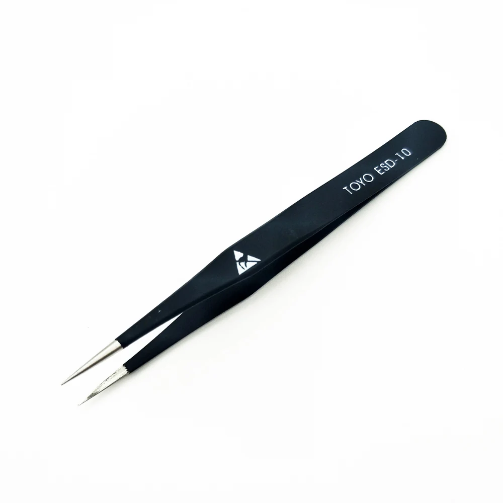 High Quality TOYO ESD Anti-static Tweezers Precision Elbow Beak Straight Round Stainless Steel Electronic Clip | Инструменты
