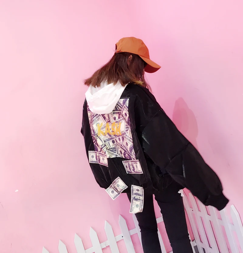 Супер огонь свободные уличные Harajuku пара оверсайз пальто летный Костюм BF весна и